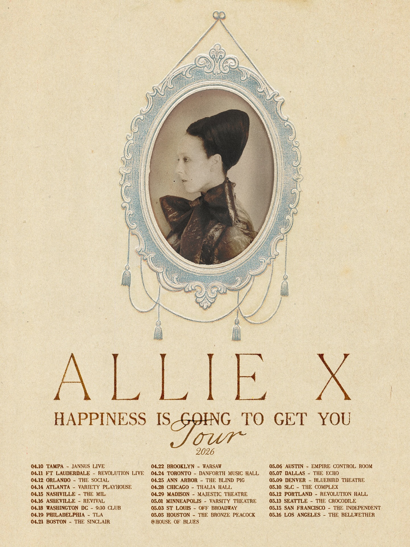 Allie X Happiness Is Going To Get You Tour Tour Poster 2026